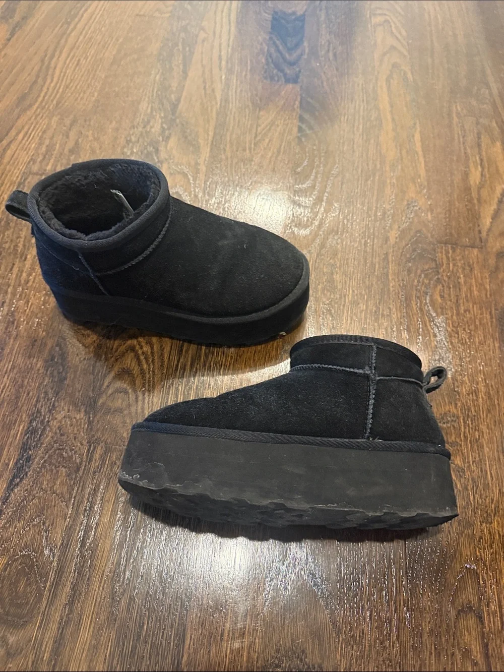 Black Suede Ankle Booties with Plush Lining - Women